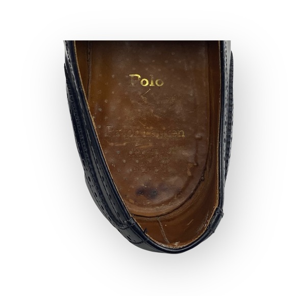 Polo Ralph Lauren ❁ Classic Oxford Wingtip Dress Shoes ❁ Black Leather ❁ 11.5 - Picture 16 of 17